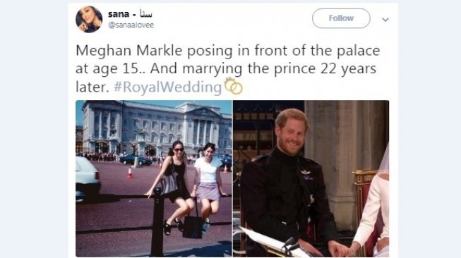 Foto Jadul Meghan Markle di Depan Buckingham Jadi Viral