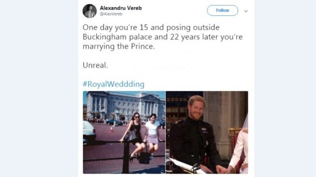 Foto Jadul Meghan Markle di Depan Buckingham Jadi Viral