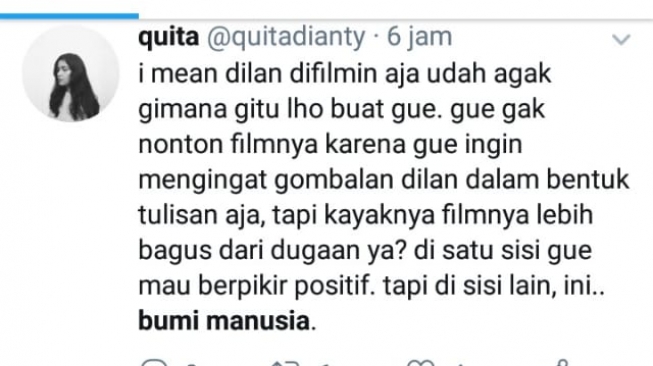 Komentar Warganet terhadap film Bumi Manusia (twitter.com).