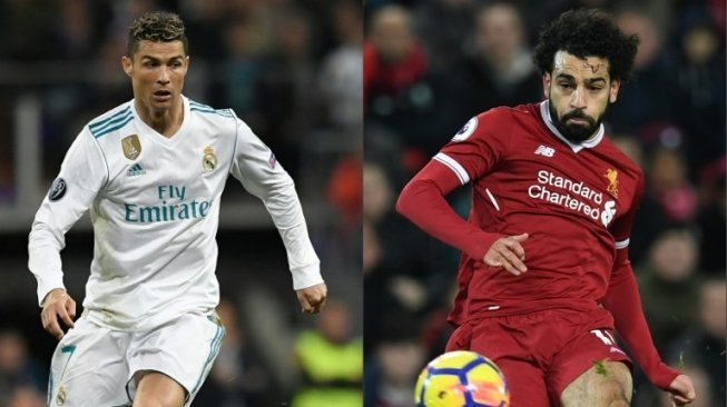 Kolase foto Cristiano Ronaldo - Mohamed Salah [AFP]