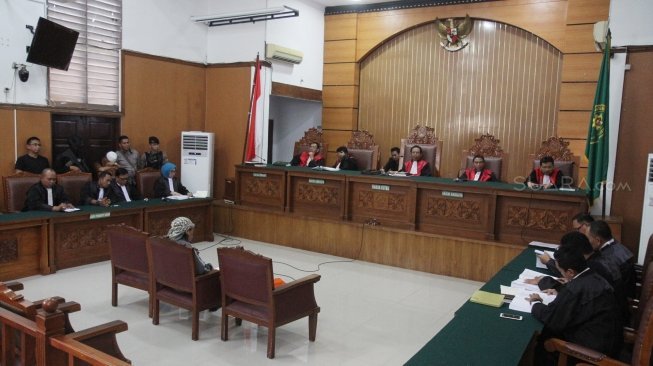 Sidang pledoi Aman Abdurahman. (Suara.com/Oke Atmaja)