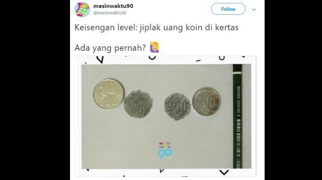 Mencetak koin di kertas. [Twitter] 