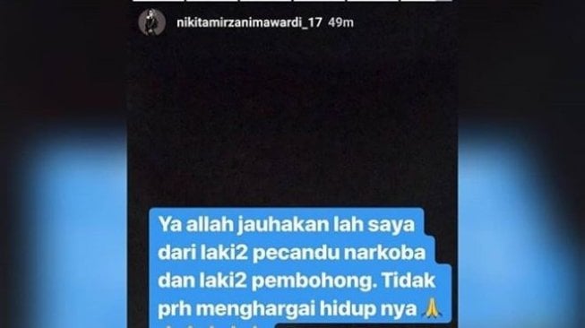 Nikita Mirzani curhat minta dijauhkan dari laki-laki pecandu narkoba. (Instagram)