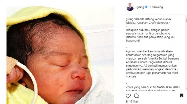 Abraham, anak laki-laki Giring Nidji (Instagram)