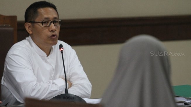 Pengadilan Negeri Jakarta Pusat (PN Jakpus) kembali menggelar sidang Peninjauan Kembali (Sidang PK) atas terpidana kasus korupsi proyek Wisma Atlet, Anas Urbaningrum, dengan saksi Yulianis, di Jakarta Pusat, Kamis (31/5/2018). [Suara.com/Oke Atmaja]