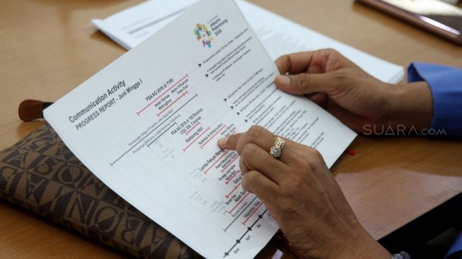Menteri Koordinator Bidang Pembangunan Manusia dan Kebudayaan (Menko PMK), Puan Maharani, menggelar rapat persiapan Asian Games dan Asian Para Games 2018 dengan kementerian dan stakeholders terkait di kantor Kemenko PMK, Jakarta, Rabu (6/6/2018). [Suara.com/Oke Atmaja]