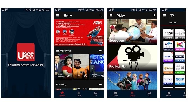 Aplikasi U See TV. [Google Play Store]