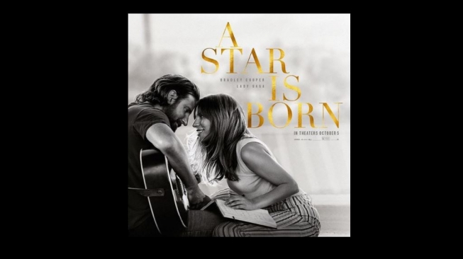 Lady Gaga di poster film A Star Is Born (ladygaga/twitter).