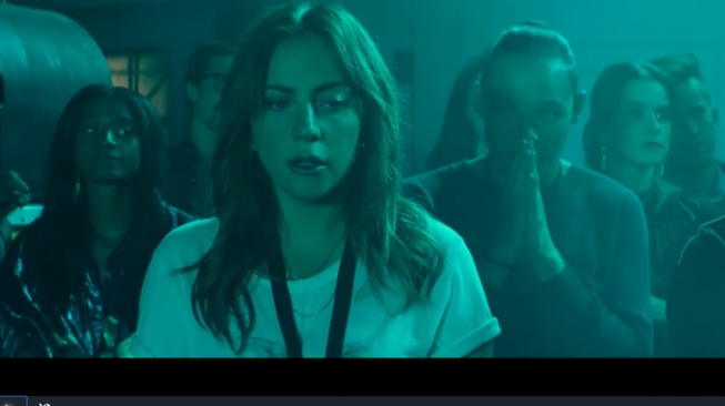 Lady Gaga dalam film terbarunya, A Star is Born. (Screenshot)