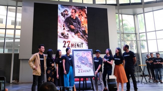 Peluncuran poster dan trailer film 22 Menit yang dibintangi Ario Bayu dan Ardina Rasti. (Ismail/Suara.com)