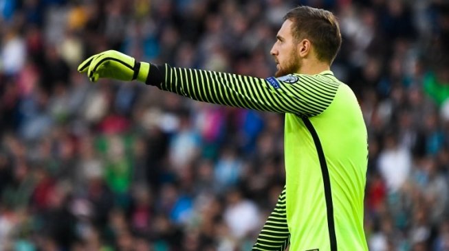 Kiper andalan Timnas Slovenia, Jan Oblak (Jure Makovec / AFP)