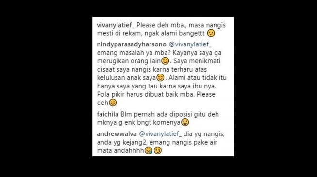 Nindy Ayunda berargumen dengan warganet (nindyparasadyharsono/instagram).