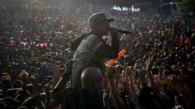 Fred Durst di Rock in Rio Lisboa, 26 May PATRICIA DE MELO MOREIRA / AFP