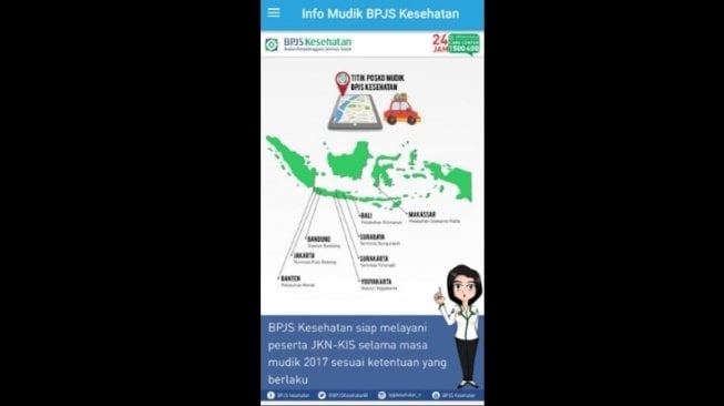 Aplikasi navigasi Mudik BPJS Kesehatan. [Google Play Store]