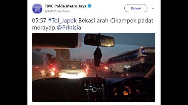 Kemacetan Arus Mudik Arah Cikampek Masih Mengular