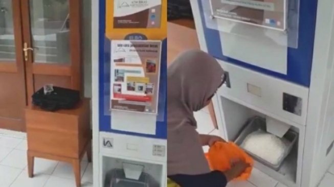 Viral, Mesin ATM Keluarkan Beras untuk Warga Miskin