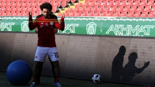 Penyerang andalan Timnas Mesir, Mohamed Salah (AFP/ KARIM JAAFAR.)