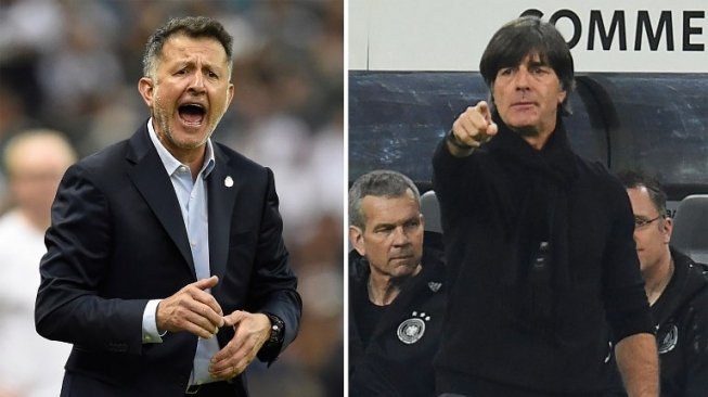 Kolase foto pelatih Meksiko Juan Carlos Osorio dan pelatih Jerman Joachim Low [AFP]