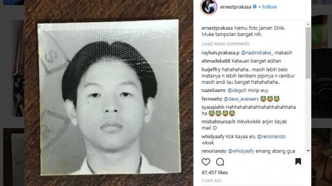 Ernest Prakasa (@ernestprakasa/instagram).