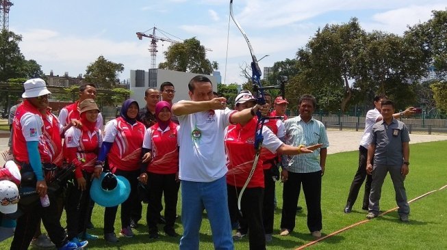 Chief de Mission ( CdM) kontingen Asian Games Indonesia, Komjen (Pol) Syafruddin. (Suara.com/Arief Apriadi)