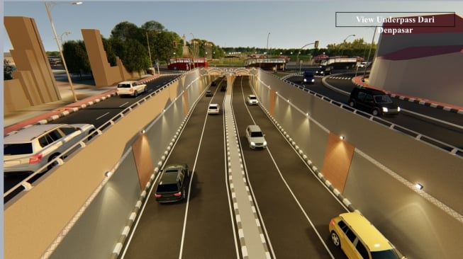 Desain Underpass Simpang Tugu Ngurah Rai, Kota Denpasar, Bali. (Dok PUPR)