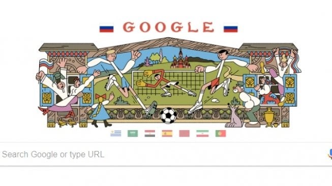 Google Doodle Timnas Rusia. [Google]