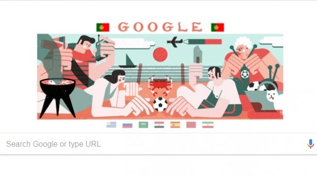 Google Doodle Timnas Portugal. [Google]