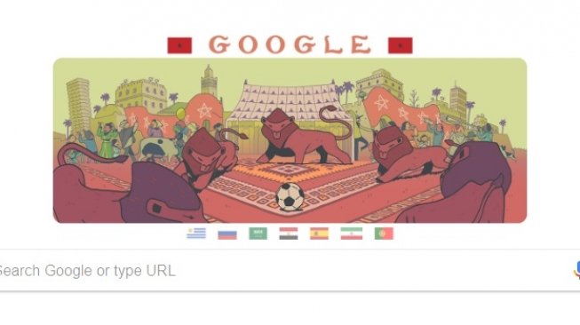 Google Doodle Timnas Maroko. [Google]