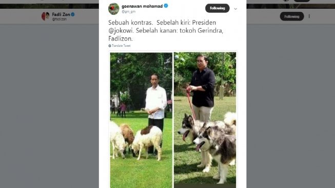 Fadli Zon Nyinyir Gara-gara Jokowi Jenguk Atlet Cedera