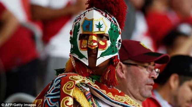 Suporter Timnas Peru di Piala Dunia 2018 di Rusia. (AFP/Getty Images)