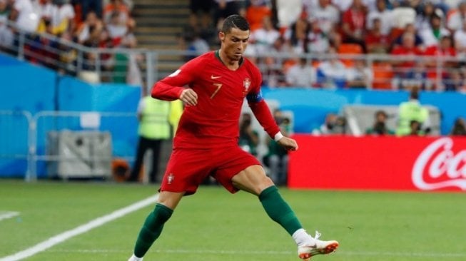 Kapten Timnas Portugal Cristiano Ronaldo beraksi di laga kontra Iran (Jack GUEZ / AFP)