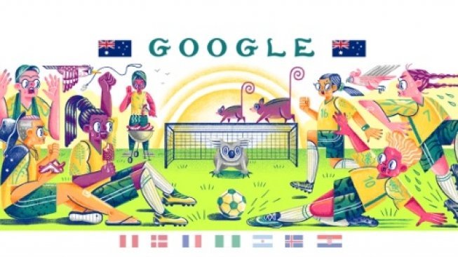 Ada Tim Sepakbola Perempuan di Google Doodle Piala Dunia Hari Ini