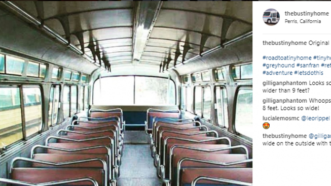 Saat jok lama bus masih berada dalam kondisi orisinal  [Instagram @thebustinyhome].