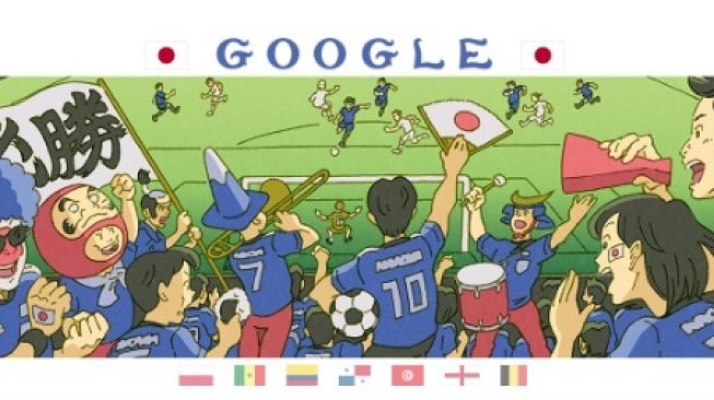 Google Doodle Timnas Jepang. [Google]