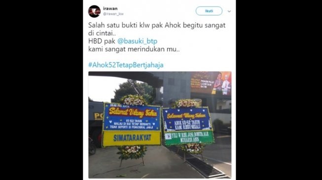 Warganet rayakan Ulang Tahun Ahok. [Twitter]