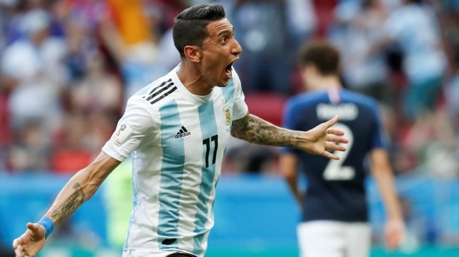 Suasana pertandingan antara Prancis vs Argentina di babak 16 Besar Piala Dunia 2018 di Kazan Arena, Kazan, Rusia, Sabtu (30/6/2018). [Anadolu]