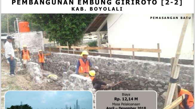 Pembangunan Embung Giriroto [Biro Komunikasi Publik Kementerian PUPR].