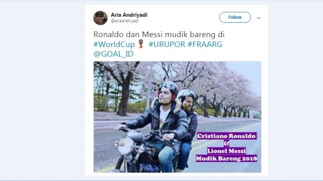 Meme Ronaldo dan Messi. [Twitter]