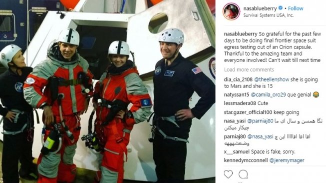 Alyssa Carson akan menjadi manusia pertama di  Mars yang dikirim NASA. [Instagram]