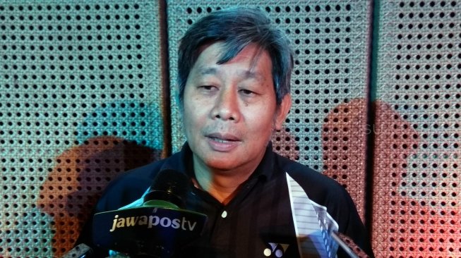 Kepala Pelatih Ganda Putra Pelatnas PBSI, Herry IP, ditemui di kawasan MH Thamrin, Jakarta, Rabu (11/7/2018). [Suara.com/Arief Apriadi]