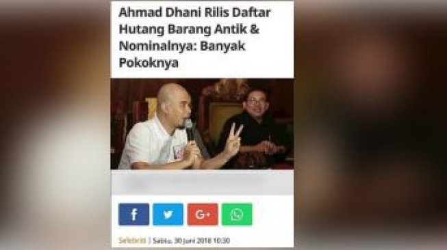 Ahmad Dhani Terlilit Utang, Warganet: Jelang Bangkrut...