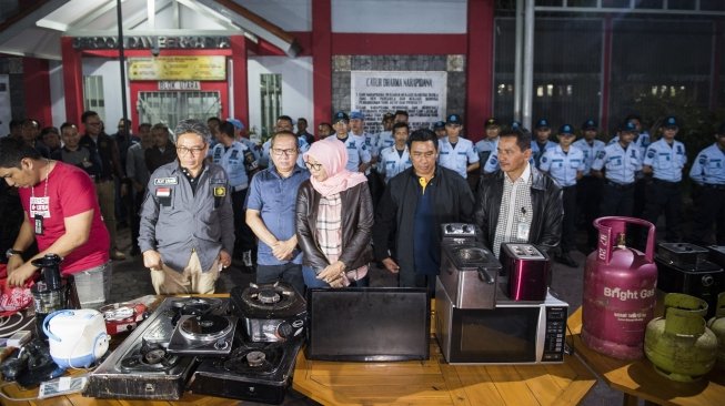 Sidak Kementerian Hukum dan HAM di Lapas Sukamiskin, Bandung. (Antara)