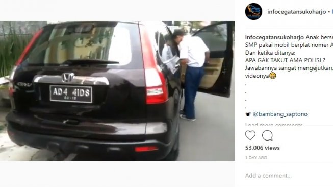 Ini Dia Mobil Berpelat Nomor Aneh yang Dikendarai Siswa SMP