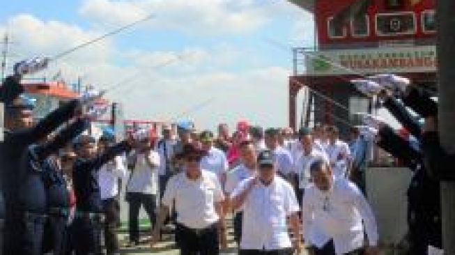 Groundbreaking proyek rumah susun dan rumah khusus Kementerian Hukum dan HAM di Pulau Nusakambangan Cilacap, Jawa Tengah, Jumat (27/7/2018). (Dok: KemenPUPR)