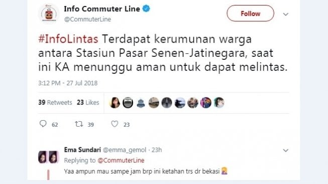 Tawuran, Curhat Warganet Pengguna KRL Banjiri Dunia Maya