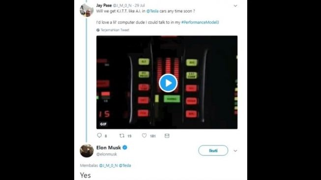 Cuitan Elon Musk. [Twitter]