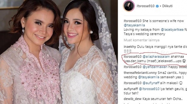 Rossa balas netizen yang mengomentari fotonya dengan Tasya Kamila. [Instagram]