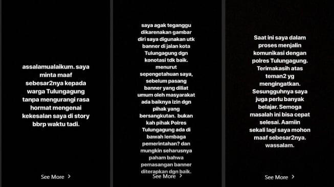 Ria Ricis mengungkap kekesalannya pada Polres Tulungagung melalui Instagram Story yang dipublikasikan Rabu (8/8/2018).