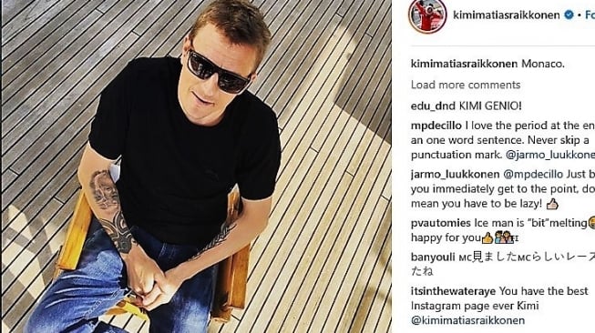 Kimi Raikkonen [Sumber: IG @kimimatiasraikkonen].