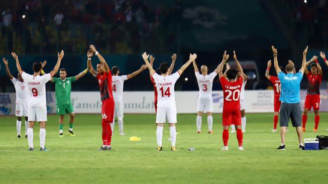 Dalam pertandingan tersebut Timnas Indonesia kalah 1-2 dari Palestina.[Suara.com/Oke Dwi Atmaja]